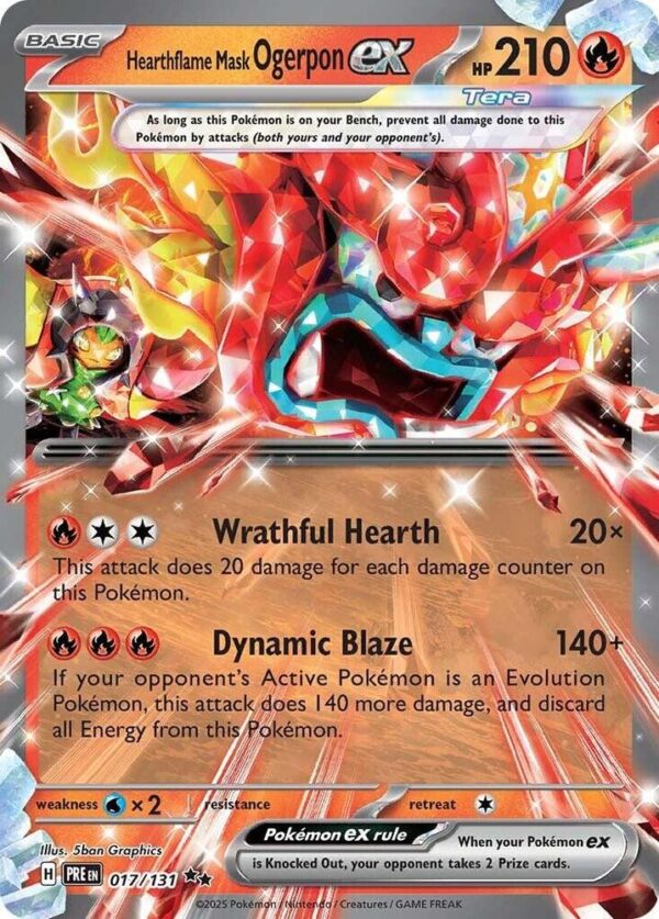 Hearthflame Mask Ogerpon ex (017/131) Double Rare