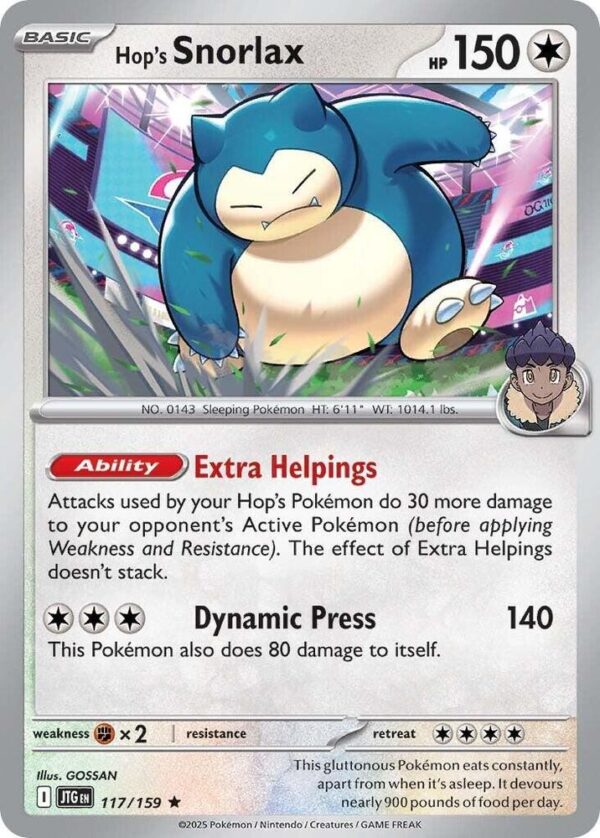 Hop's Snorlax (117/159) Holo Rare