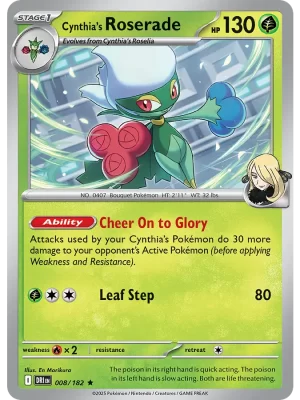 Cynthia's Roserade (008/182) Holo Rare